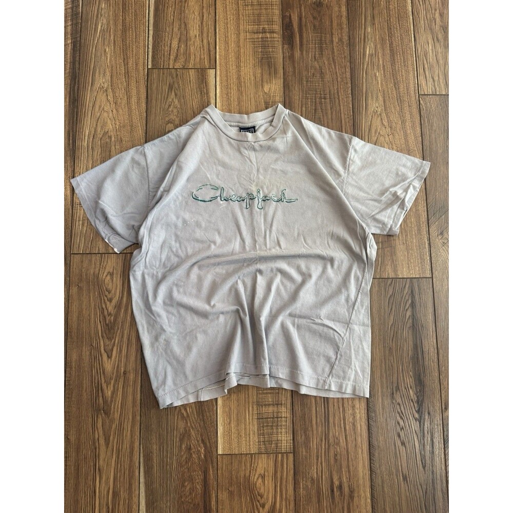 Vintage 90s Cheap Jack Spellout T-shirt Single Stitch Esse Road Tag Size L/XL